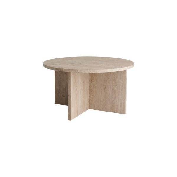 Măsuță de cafea în culoare naturală deschisă rotundă din MDF ø 85 cm Poppy – Ellos Home