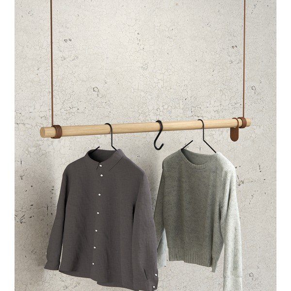 Cuier de perete în culoare naturală din lemn de stejar 110 cm Swing L – LIND DNA-image-1