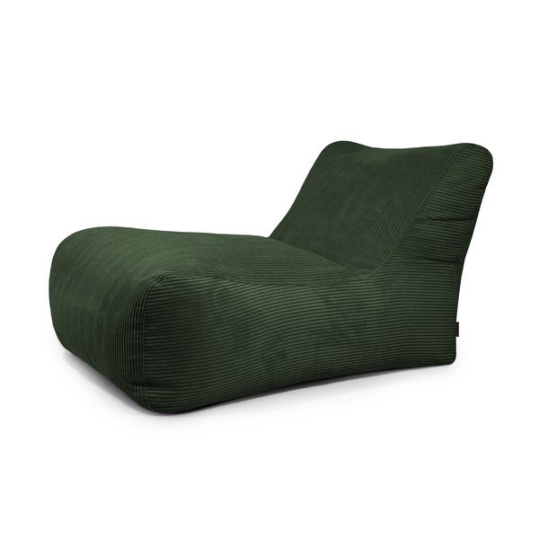 Fotoliu bean bag verde cu tapițerie din catifea reiată Lounge 100 – SLOWDOWN