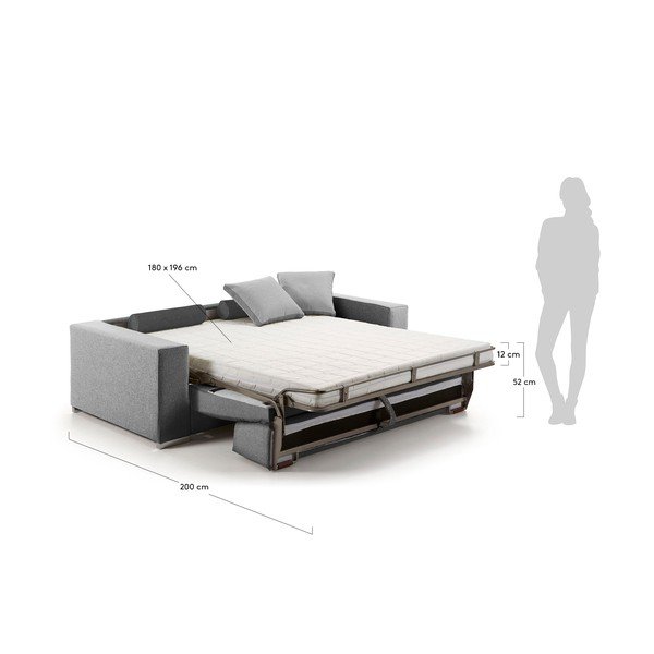 Canapea extensibilă La Forma Big, gri deschis-image-4