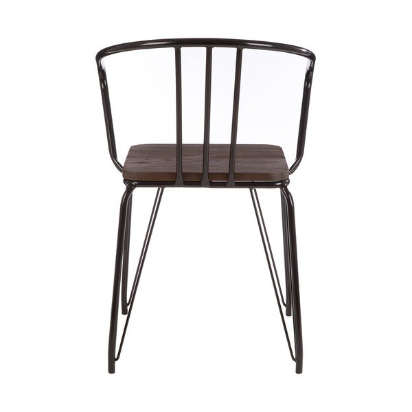 Scaun de dining negru/în culoare naturală din lemn de ulm District – Premier Housewares-image-2