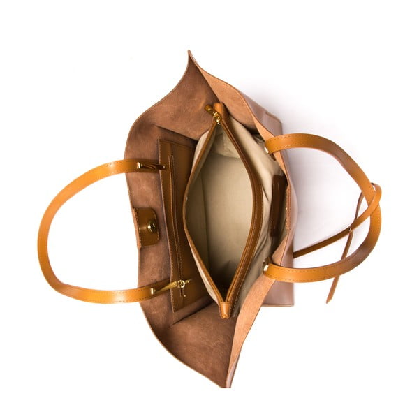 Geantă din piele  Mangotti Kalina, maro -image-3