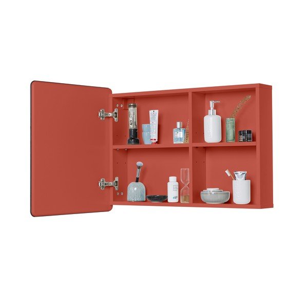 Dulap de baie roșu suspendat/cu oglindă 80x58 cm Color Bath – Tom Tailor-image-4