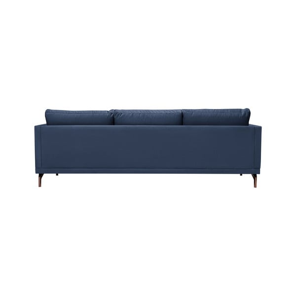 Canapea cu 3 locuri și picioare metalice aurii Windsor & Co Sofas Jupiter, albastru închis-image-3