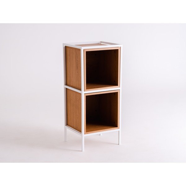 Bibliotecă albă în decor stejar 45x102 cm Skap - CustomForm-image-2