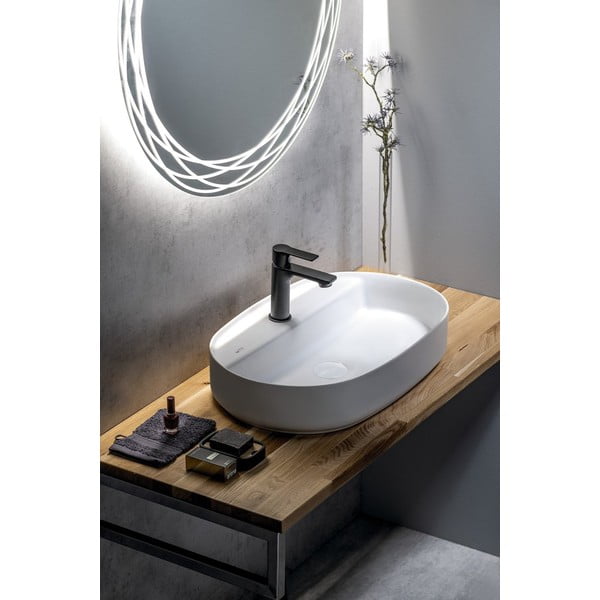 Chiuvetă albă din ceramică 60x40 cm Infinity Oval – Sapho-image-1