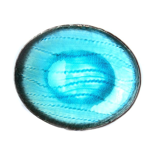 Farfurie ovală din ceramică MIJ Sky, 24 x 20 cm, albastru