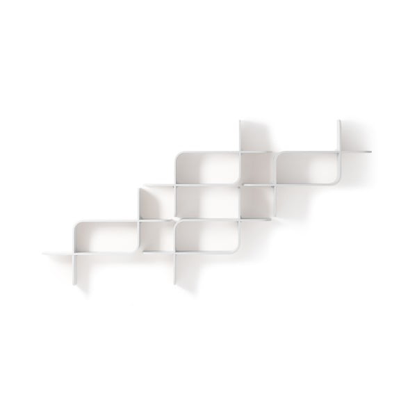 Raft alb etajat din lemn   de arbore de cauciuc 62 cm Montage – Umbra-image-2