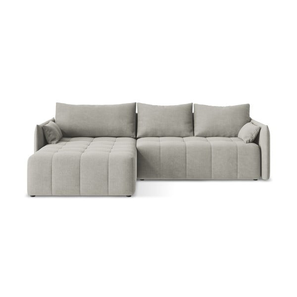 Colțar gri deschis extensibil/cu spațiu de depozitare (cu colț pe partea stângă/cu șezlong) Moku – Makamii