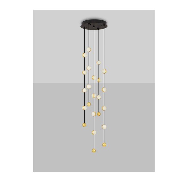 Lustră negru-mat LED cu intensitate reglabilă din aluminiu cu abajur din sticlă acrilică ø 38 cm Alcinoe – Nova Luce-image-4