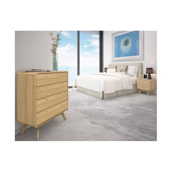 Noptieră în culoare naturală cu aspect de lemn de stejar Cassie - Støraa-image-2