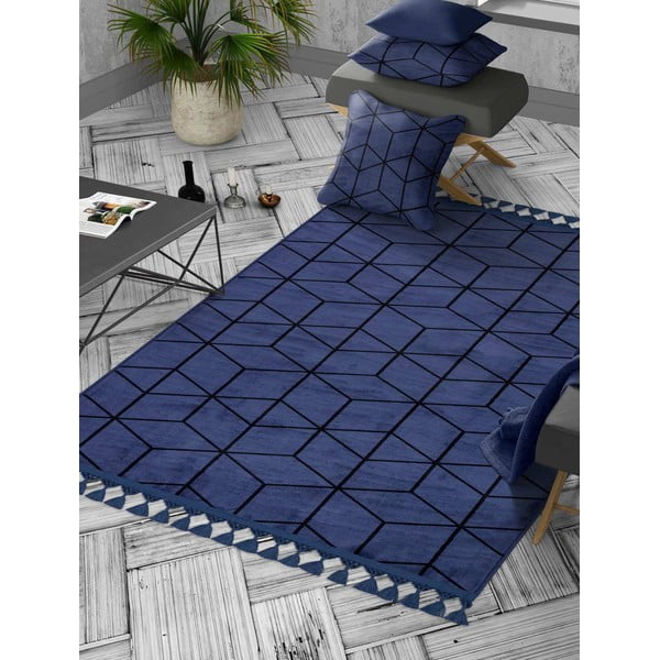 Covor albastru lavabil 180x120 cm - Vitaus-image-1