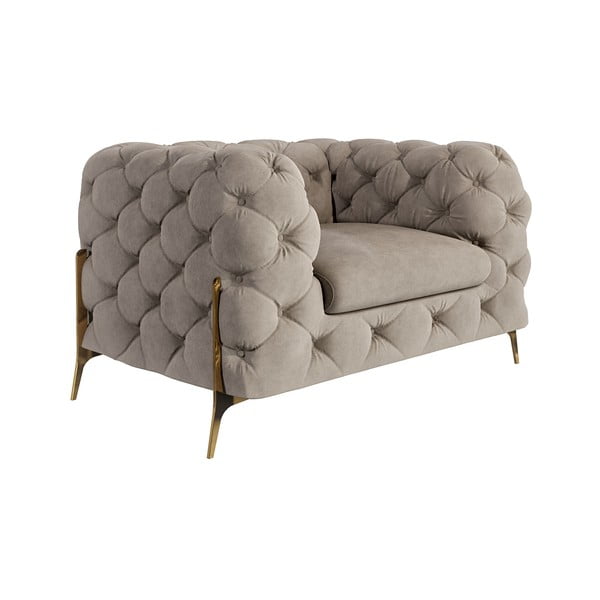 Fotoliu grej cu tapițerie din catifea Chelsea Bis – Ropez