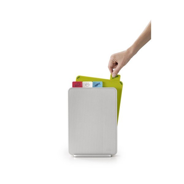 Set suport cu 4 tocătoare Joseph Joseph Index, 20 x 30 cm, gri deschis-image-1