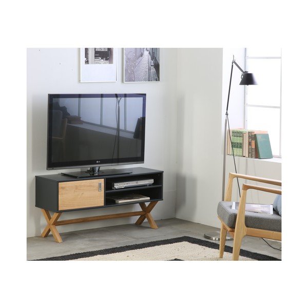 Masă TV Marckeric Leidi, 110 x 52 cm, gri antracit-image-2