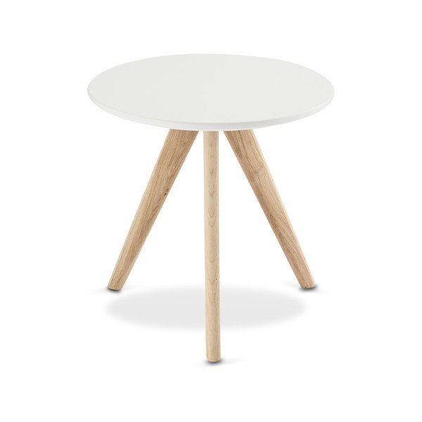 Măsuță auxiliară din lemn Furnhouse Life, Ø 40 cm, alb-image-3