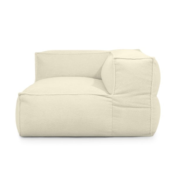 Fotoliu bean bag crem cu tapițerie din țesătură bouclé Mass Corner 125 Right – SLOWDOWN