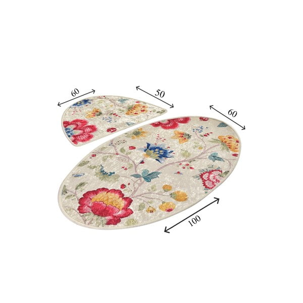 Covorașe de baie maro deschis 2 buc. 60x100 cm Arya – Foutastic-image-3