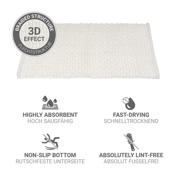 Covoraș de baie alb din material textil 50x80 cm Ecoli – Wenko-image-4