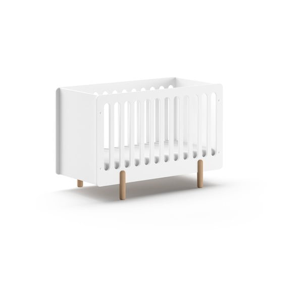 Pătuț alb din lemn masiv de pin 60x120 cm SMILE – Vipack-image-2