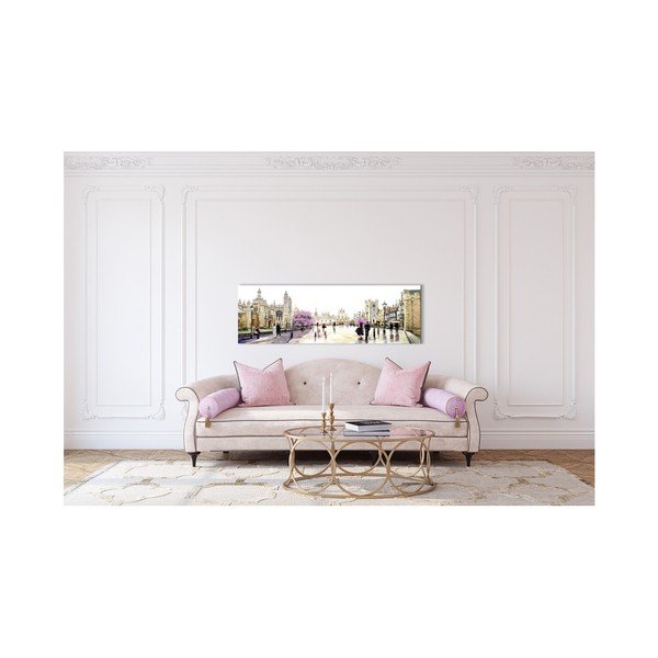 Tablou Styler Canvas Watercolor Cambridge, 45 x 140 cm-image-1