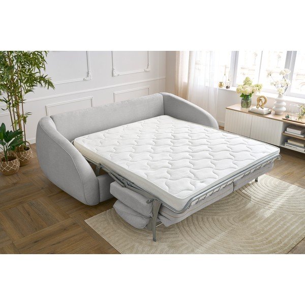 Canapea gri deschis extensibilă 235 cm Cezanne – Bobochic Paris-image-1