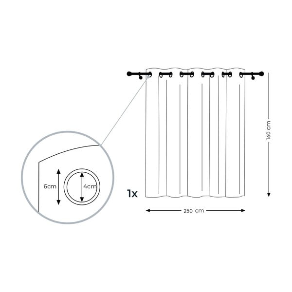 Perdea AmeliaHome Voile Eyelets, 160 x 250 cm, bej-image-3