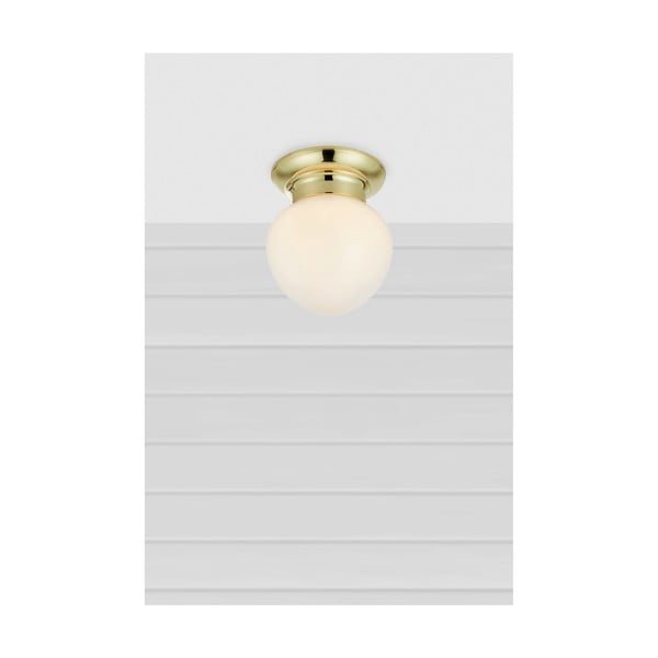 Plafonieră albă-alămie cu abajur din sticlă Ronda – Markslöjd-image-1