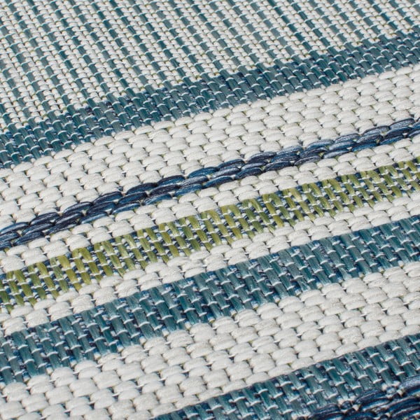 Covor pentru exterior și interior albastru-verde 200x290 cm Roma Stripe – Flair Rugs-image-3