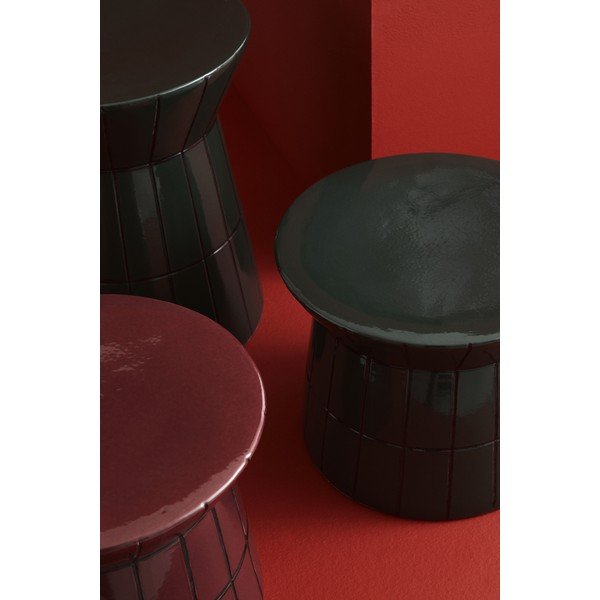 Măsuță de cafea burgundy rotundă din ceramică ø 38 cm Abbes – Bizzotto-image-4