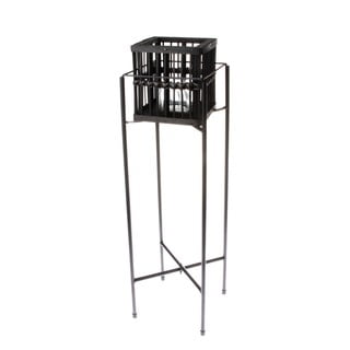 Sfeșnic din metal și ratan Dakls, înălțime 65,5 cm, negru