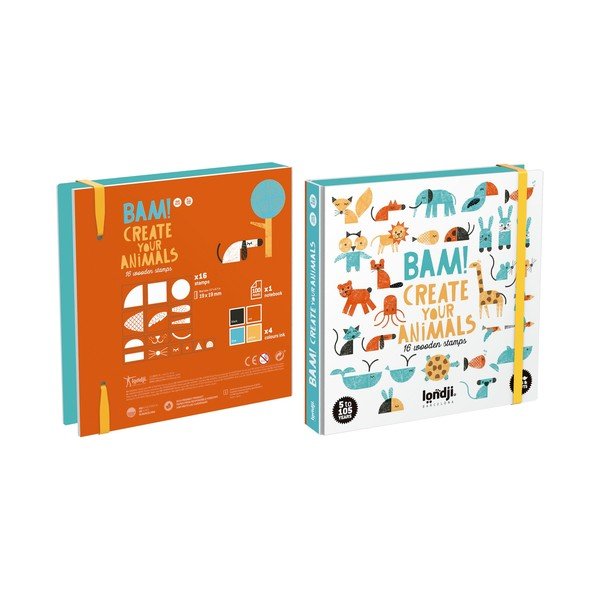 Set cu ștampile cu animale Londji Bam! Create your Animals