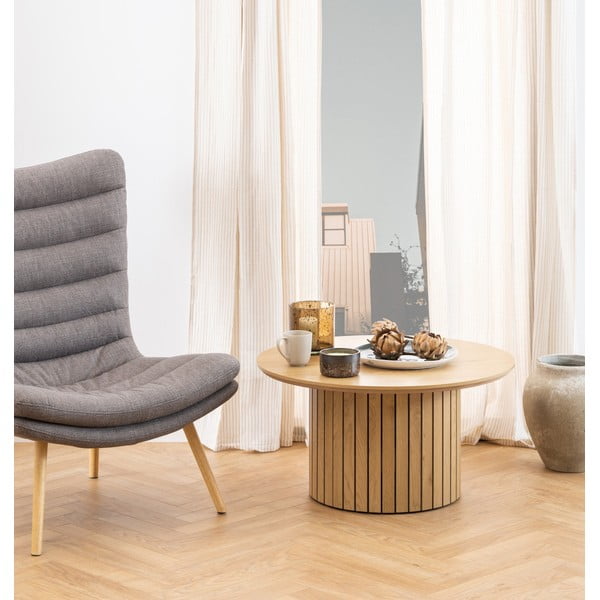 Măsuță de cafea rotundă cu blat în decor de stejar ø 80 cm Yale - Actona-image-1