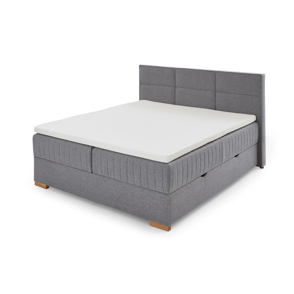 Pat boxspring gri cu spațiu de depozitare 160x200 cm Tambo – Meise Möbel
