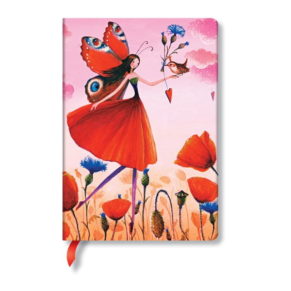 Carnețel cu copertă tare Paperblanks Poppy, 12 x 17 cm