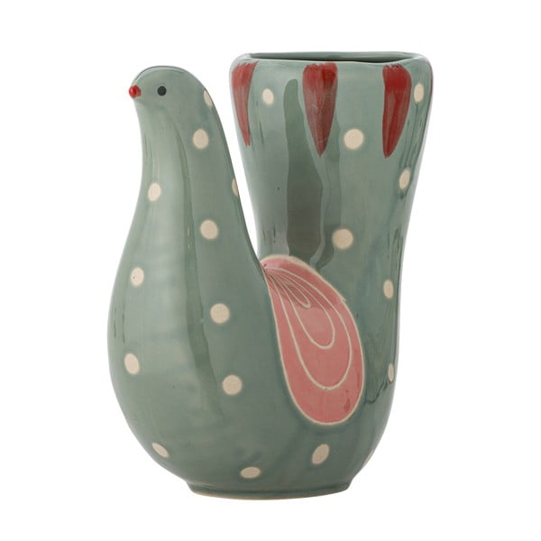 Vază verde din gresie pictată manual (înălțime 19 cm) Trudy – Bloomingville-image-2