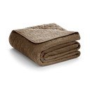 Cuvertură maro deschis matlasată din catifea 220x240 cm Laila – AmeliaHome