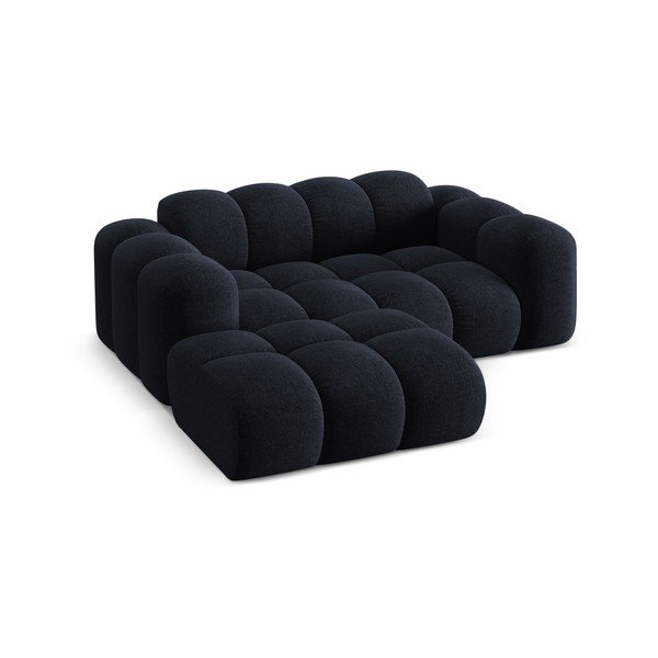 Colțar albastru închis cu tapițerie din chenille (cu colț pe partea stângă/cu șezlong) Treno – Cosmopolitan Design-image-2