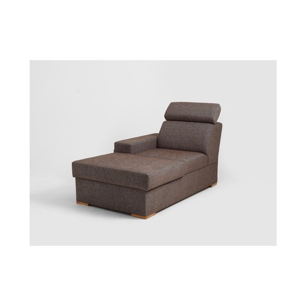 Șezlong cu cotieră pe partea stângă Custom Form Atlantica, maro-image-1