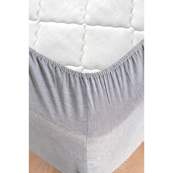 Lenjerie de pat neagră-gri din bumbac pentru pat dublu-extins și cearceaf 200x220 cm – Mila Home-image-4