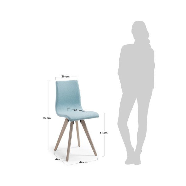 Scaun dining La Forma Una, albastru deschis-image-3