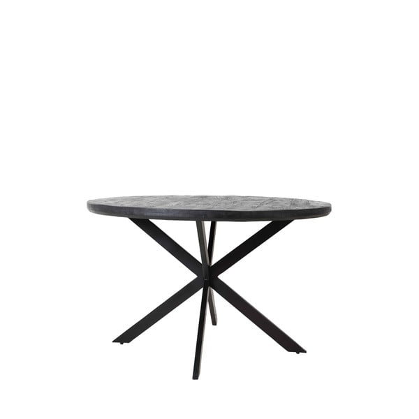 Masă de dining neagră rotundă cu blat din lemn de acacia ø 120 cm Yellov – Light & Living