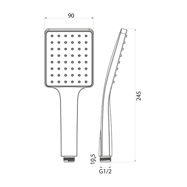 Cap de duș argintiu lucios din plastic – Sapho-image-1