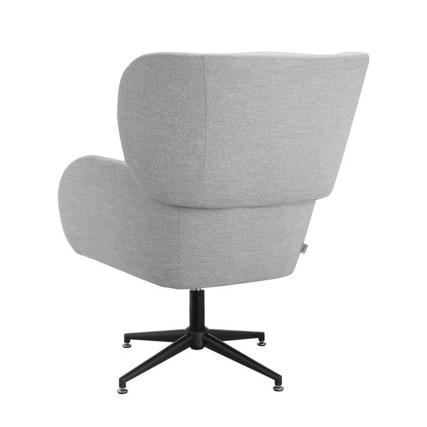 Fotoliu gri deschis wing cu tapițerie din catifea Vanessa – Støraa-image-4