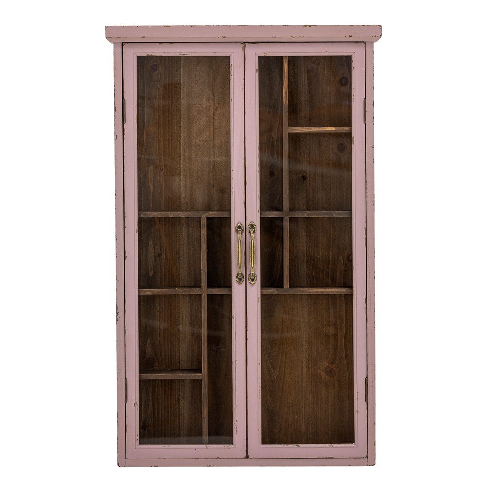 Vitrină roz prăfuit din lemn de brad 50x80x14 cm Hazem – Bloomingville