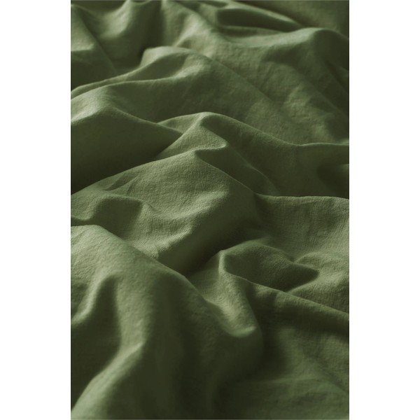 Lenjerie de pat verde din amestec de in pentru pat de o persoană 150x200 cm Elly – Ellos Home-image-4