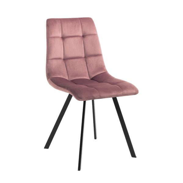 Scaune de dining roz 2 buc. din catifea Toffee – Tomasucci