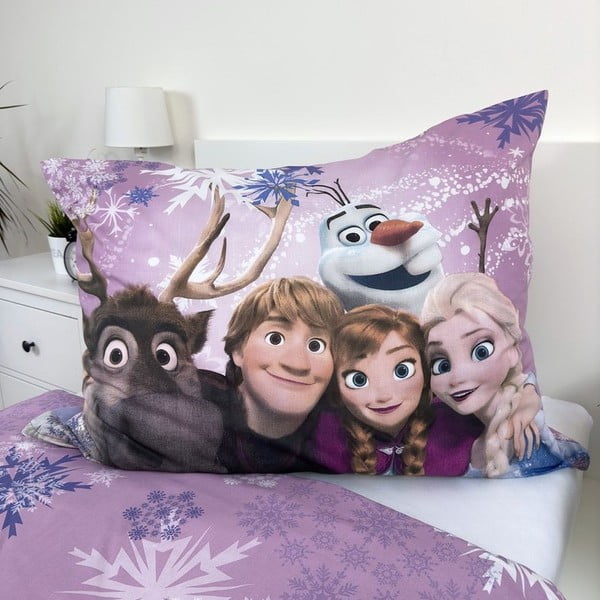 Lenjerie de pat pentru copii din bumbac pentru pat de o persoană 140x200 cm Frozen – Jerry Fabrics-image-3