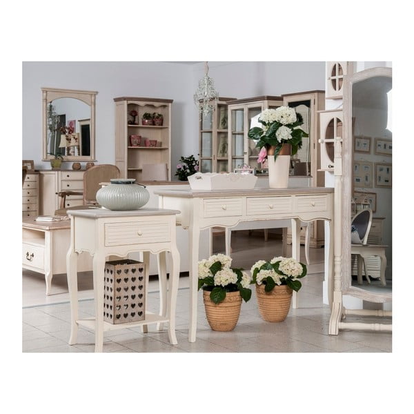 Comodă îngustă cu 6 sertare din lemn de plop Livin Hill Pesaro, crem-image-1