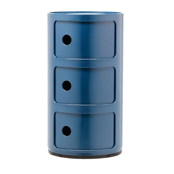 Container cu 3 sertare Kartell Componibili, albastru 